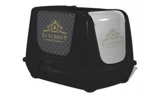 Trendige luxuriöse Katzenfiltertoilette Schwarz 39,5x50x37,5cm [Y3448-1313] - YARRO