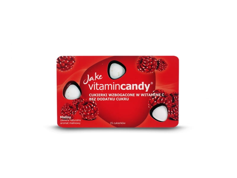Cukormentes málnás cukorkák 18g JAKE VITAMINCANDY