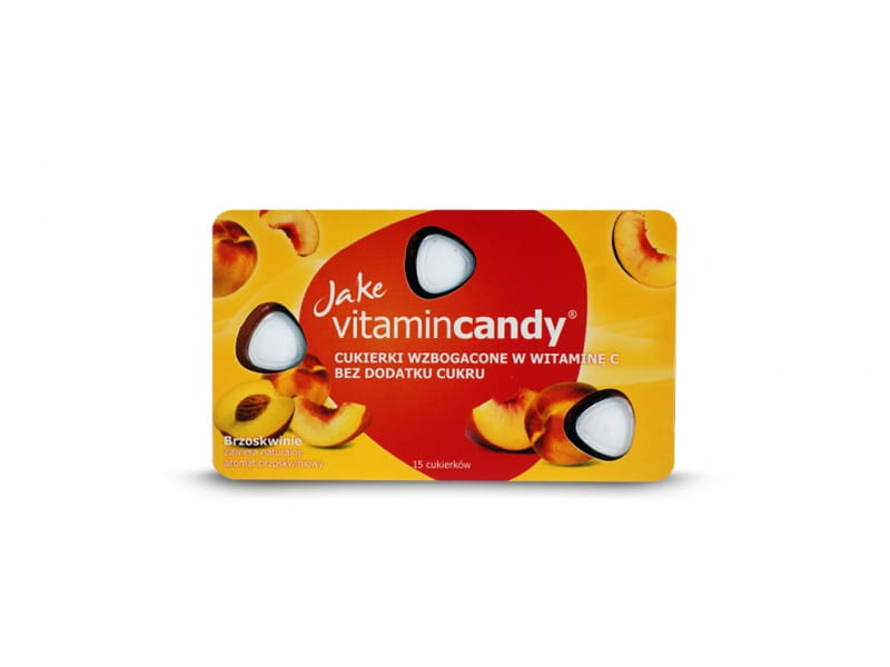 चीनी मुक्त कैंडी आड़ू 18g JAKE VITAMINCANDY