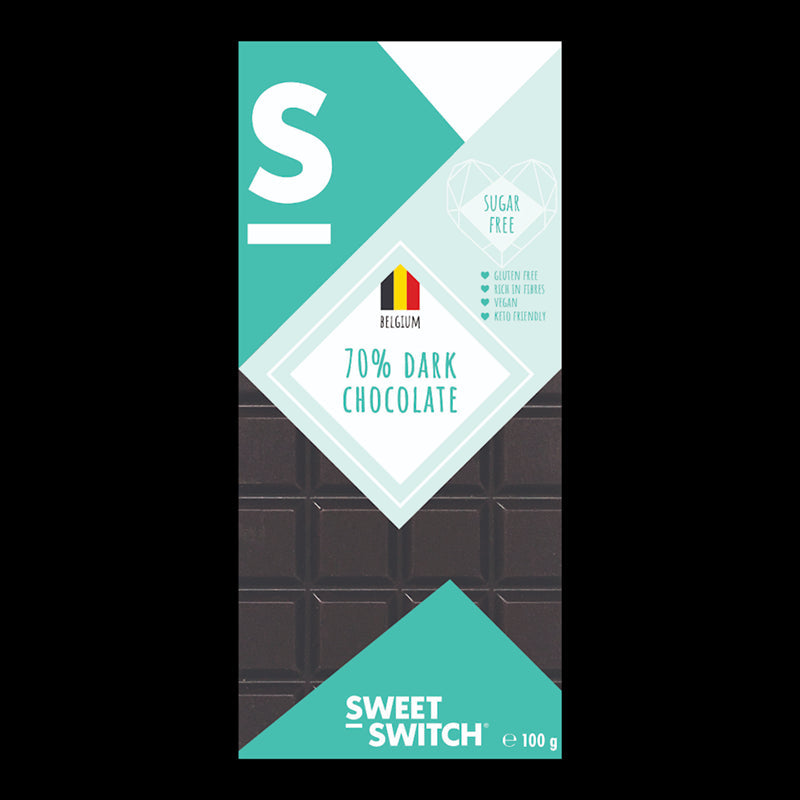 Mørk sjokolade 70% uten tilsatt sukker 100g SWEET SWITCH