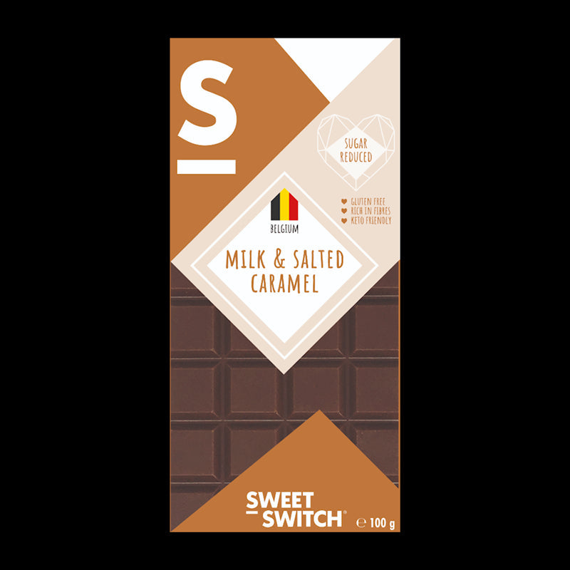 Chocolate ao leite com caramelo salgado sem adição de açúcar 100g SWEET SWITCH