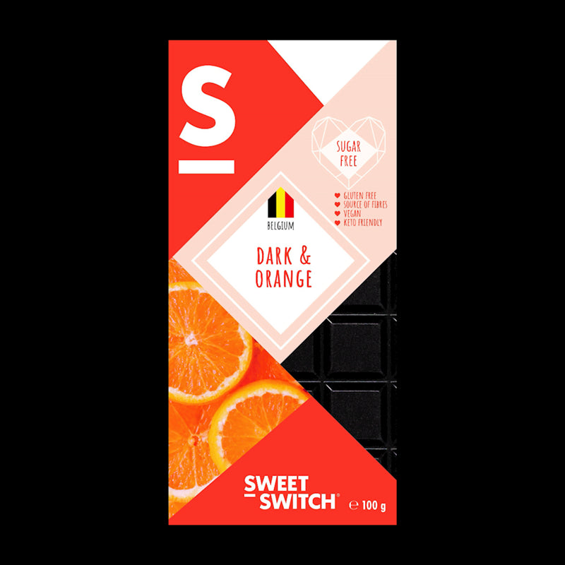 Chocolate amargo com laranja sem adição de açúcar 100g SWEET SWITCH