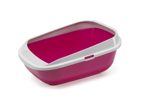 Comfy Oval Katzentoilette mit perforiertem Rahmen Fuchsia 57x43x25,5cm [Y3621-1611] - YARRO