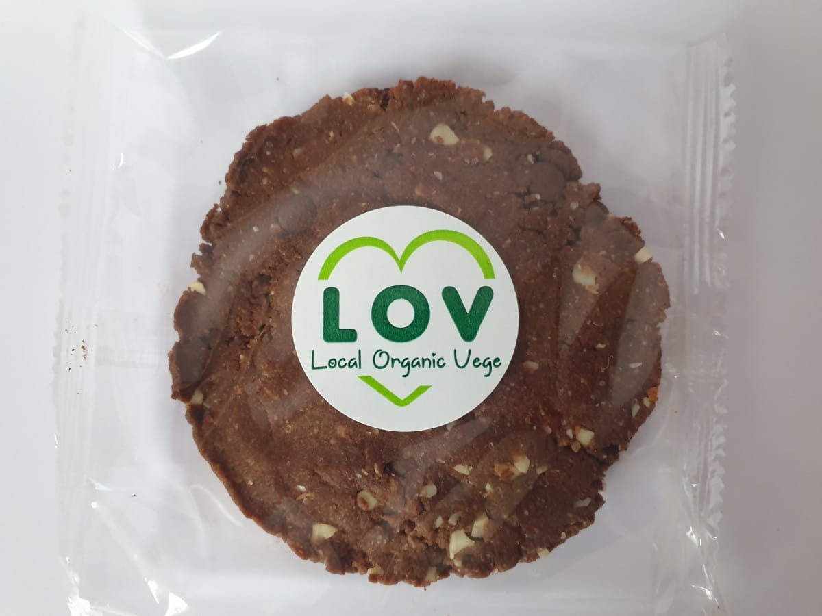 Chocolate Chip Cookie med mandler. 65g ØKO LOKALT ØKO-GRØNT