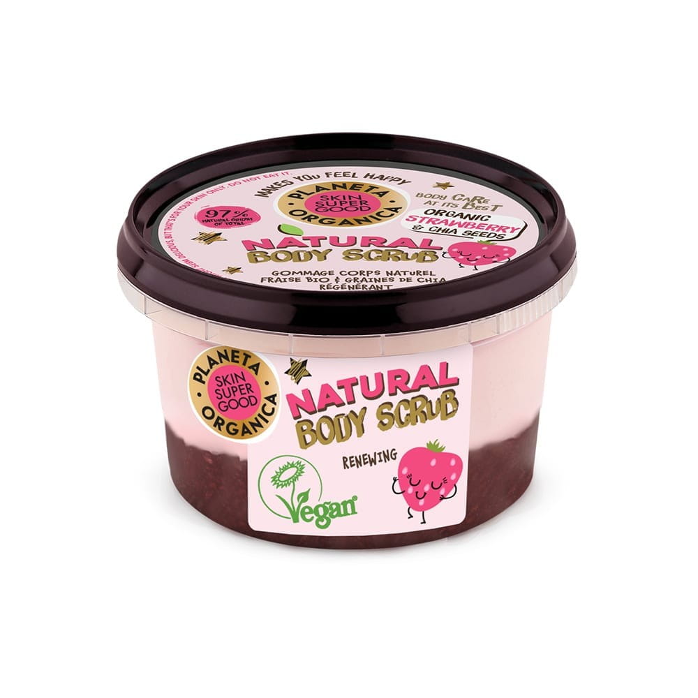 Glättendes Körperpeeling mit Erdbeere & Chiasamen 250 ml