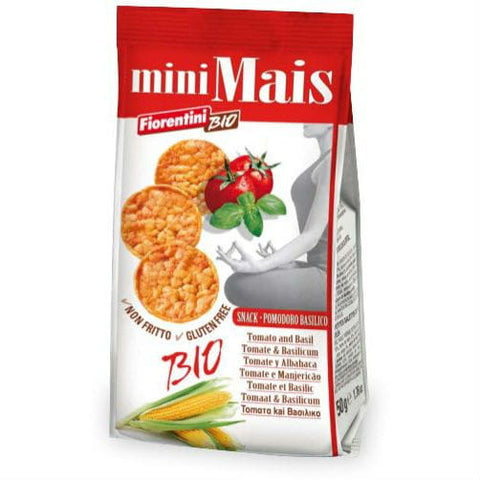 Maisringe mit Tomaten und Basilikum glutenfrei BIO 50 g - FIORENTINI