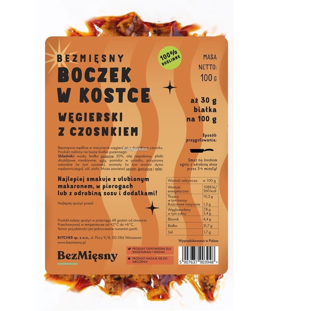 Veganské kostky slaniny v maďarském stylu s česnekem 100 g MASO BEZ MAS
