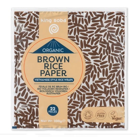 Glutenfritt fullkornsrispapper BIO 200 g (22 st) - KING SOBA