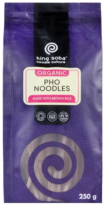 Nudlar (ris, fullkornsnudlar) glutenfria pho EKO 250 g - KING SOBA