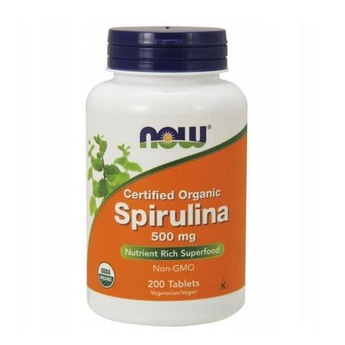 Organic Spirulina ORGANIC 500mg pacifica 200 capsules NOW FOODS