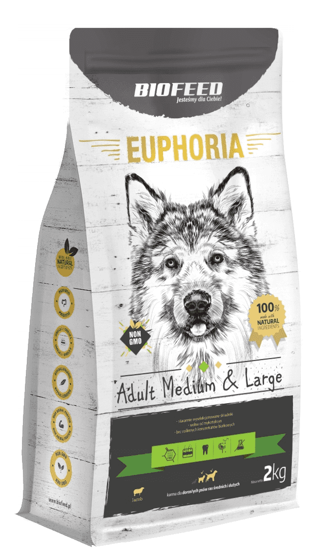 Euphoria Adult Medium & Large Breed - LAMM 2kg - BIOFEED