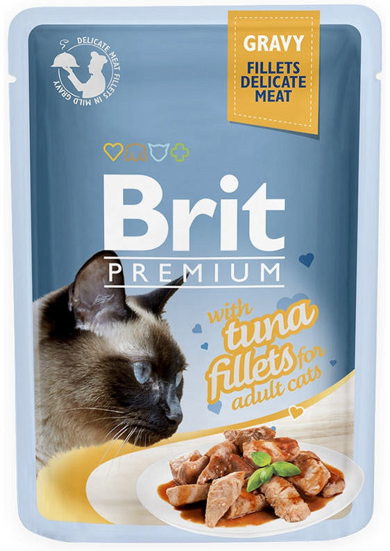 POUCH SOßENFILETS THUNFISCH Katzenbeutel mit Thunfisch in Soße 85g - BRIT