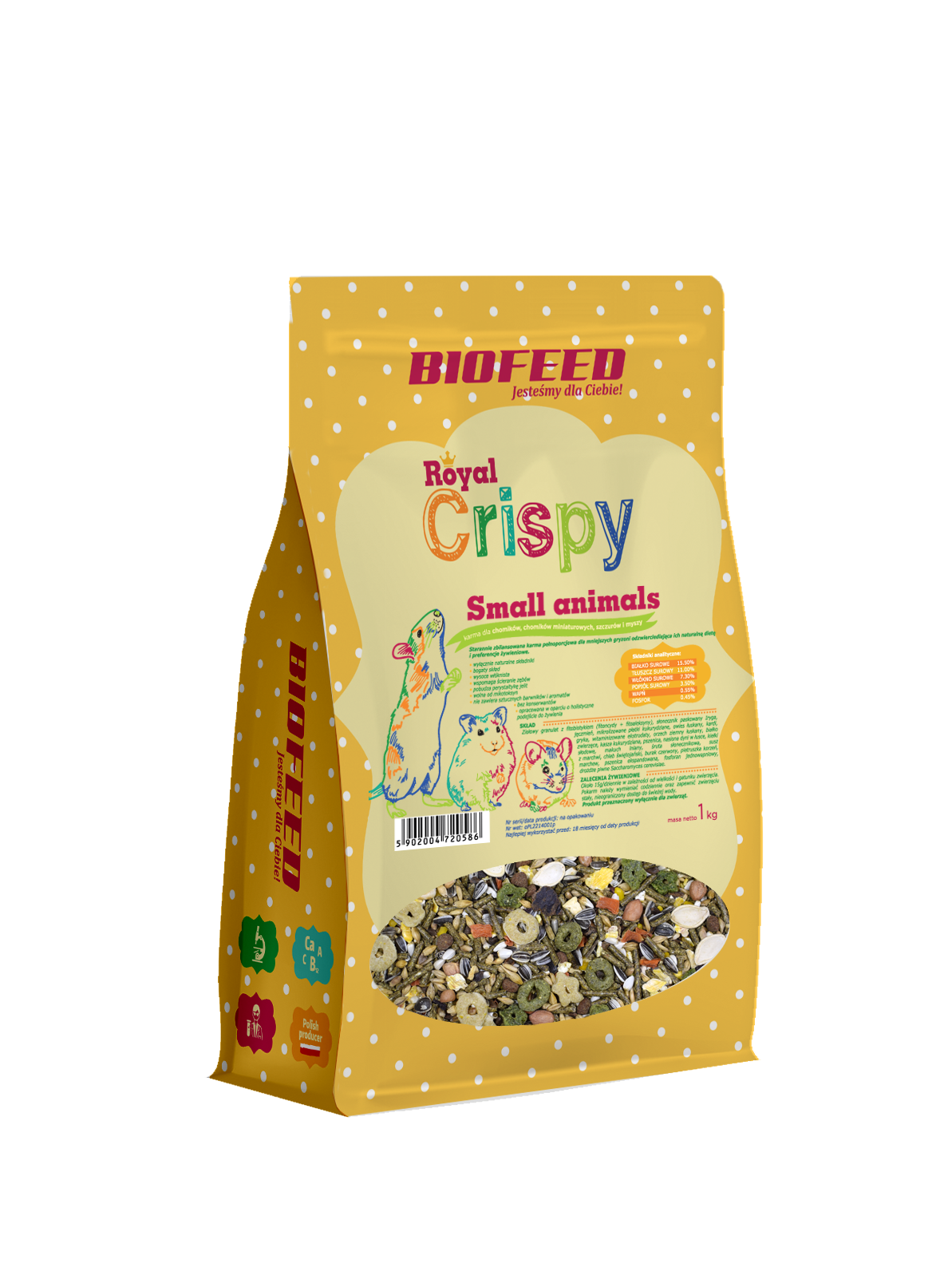 Royal Crispy Small Animals 1kg - für kleine Nager - BIOFEED