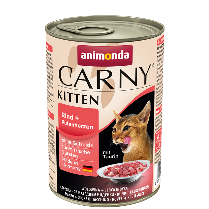 Carny Kitten Dose mit Rinder- und Putenherzen 400g - ANIMONDA