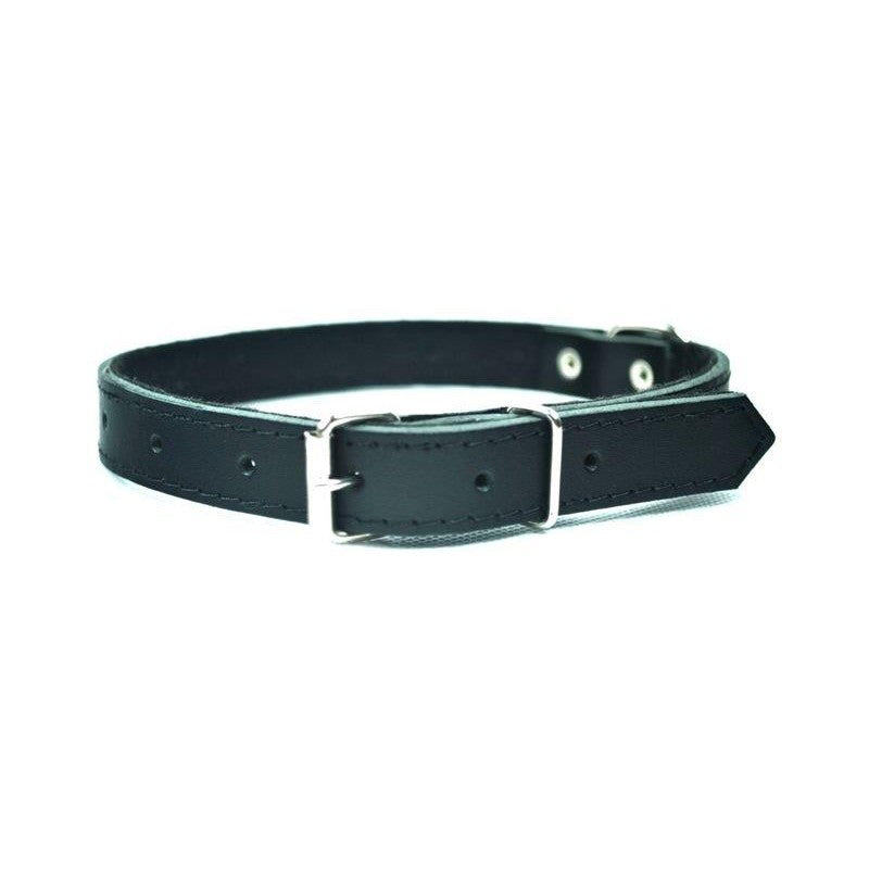 Lederhalsband - 25-65cm Schwarz - CHABA