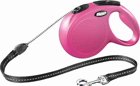 Rollleine NEW CLASSIC, 8m Leine, Größe M bis 20kg, pink - FLEXI