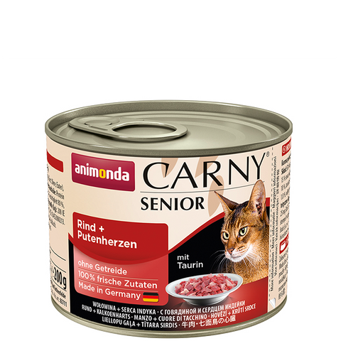 Carny Senior Dose mit Rinder- und Putenherzen 200g - ANIMONDA