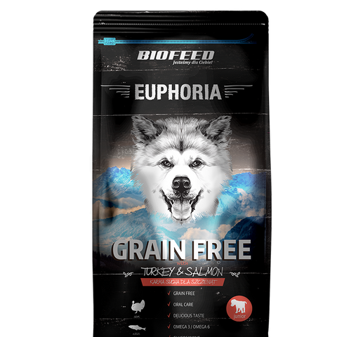 EUPHORIA JUNIOR DOG Getreidefreier Truthahn & Lachs 300g - BIOFEED