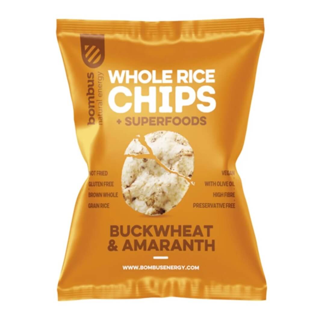 Fullkornsrischips med bokhvete og amarant glutenfri 60 g BOMBUS