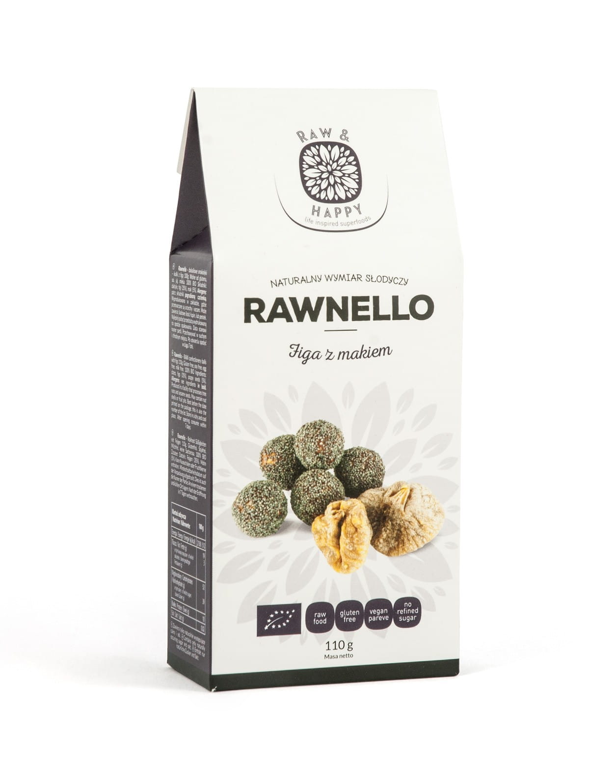 Rawnello vijgen met maanzaad glutenvrij BIO 110 g - RAW & HAPPY