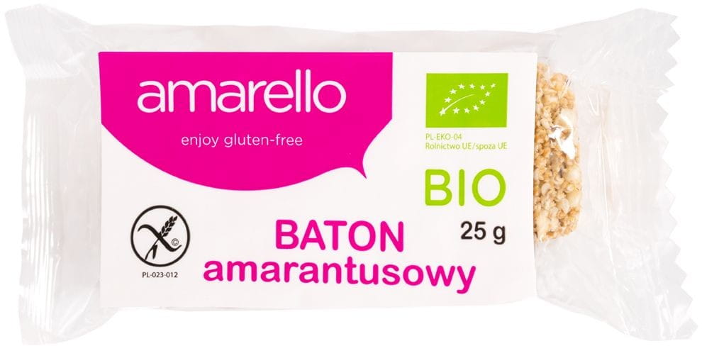 Gluten-free amaranth bar ORGANIC 25 g - AMARELLO
