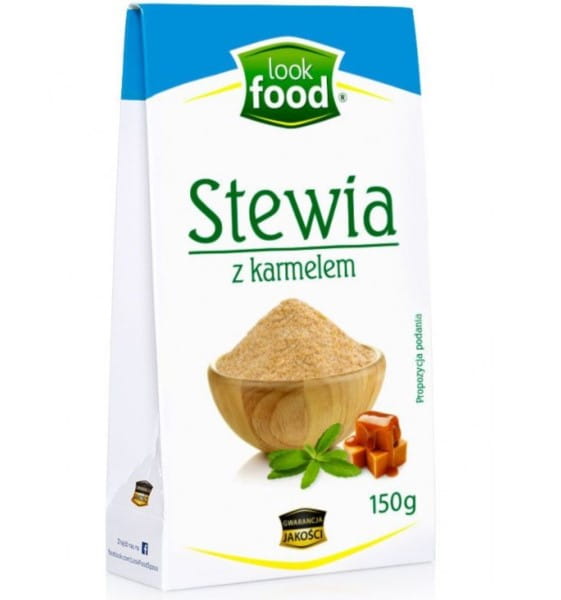 Titta på livsmedel Stevia med karamell 150 g