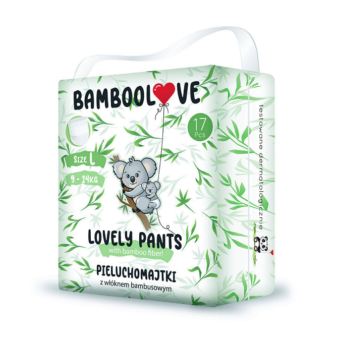 Windelhosen mit Bambusfaser, Größe L 9 - 14 kg (17 Stück) - BAMBOOLOVE