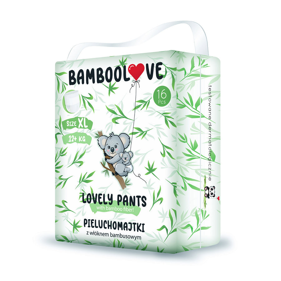 Windelhosen mit Bambusfaser Größe XL 12 + kg (16 Stück) - BAMBOOLOVE