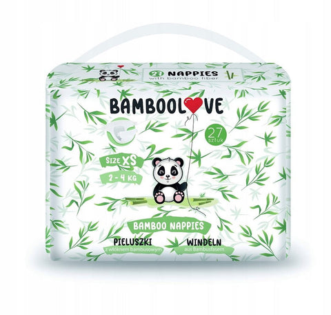 Bambusfaserwindeln Gr. xs 2 - 4 kg (27 Stück) - BAMBOOLOVE