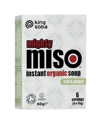 Sup segera bebas gluten dengan miso tofu merah dan halia BIO (6 x 10 g) 60 g - KING SOBA