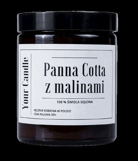 Panna Cotta Sojakerze mit Himbeeren 180 ml - IHRE KERZE