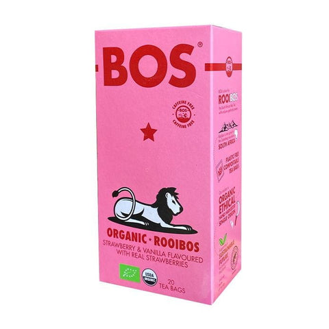 ROOIBOSTEE MIT ERDBEER-VANILLE-GESCHMACK BIO (20 x 2,5 g) 50 g - BOS