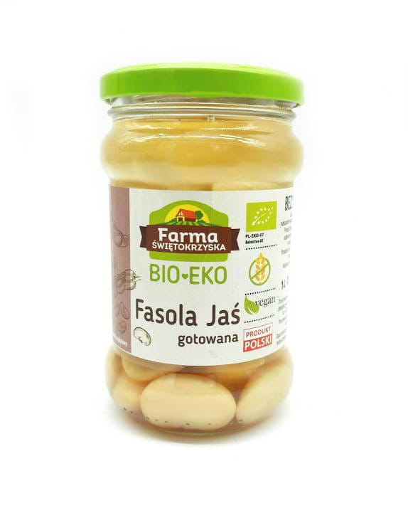 JAŠ Fazole, vařené bezlepkové BIO 300 g (175 g) (SKLO) - FARM ŚWIĘTOKRZYSKA