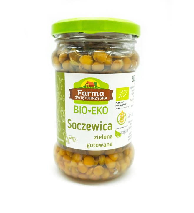 ZELENÉ VAŘENÉ BEZLEPKOVÉ BIO ČOČKA 300 g (195 g) (SKLO) - FARM ŚWIĘTOKRZYSKA