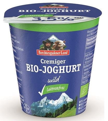 Sữa chua tự nhiên với hàm lượng lactose thấp 3,5% chất béo hữu cơ 150 g - BERCHTESGADENER LAND