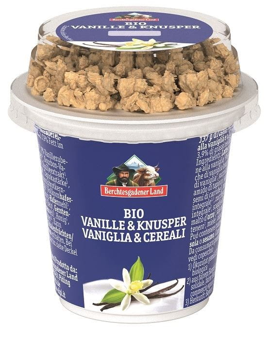 VANILLE JOGHURT S KŘUPOUCÍM MÜSLI BIO 150 g - BERCHTESGADENER LAND