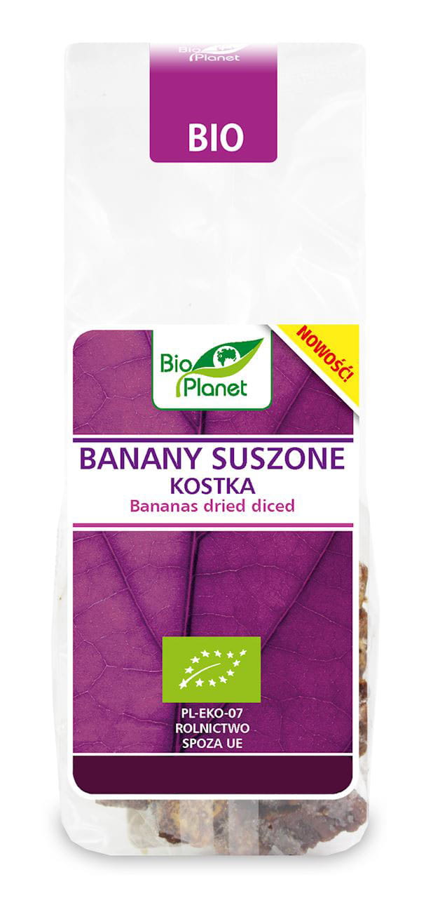 Cubos de banana seca orgânica 100 g - BIO PLANET