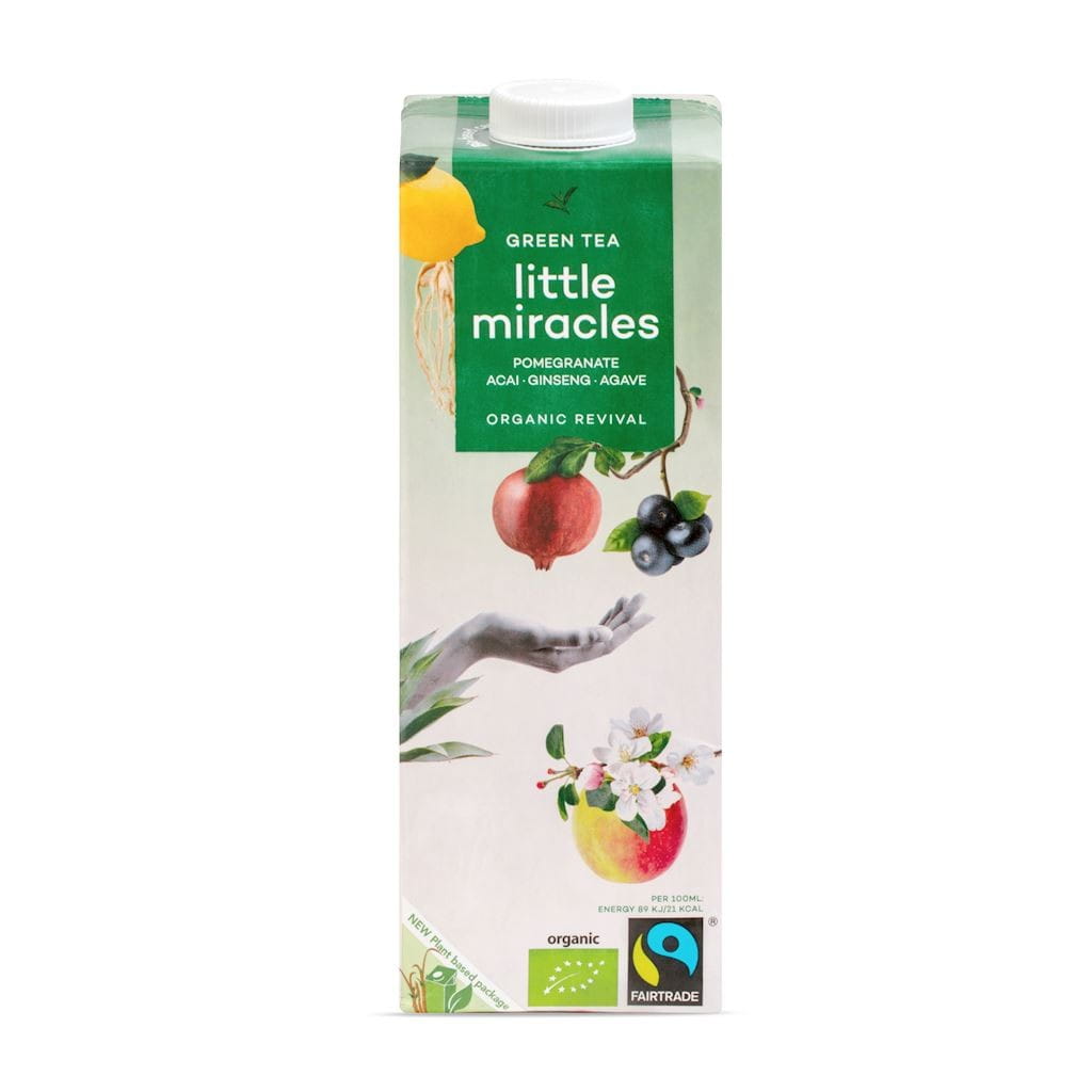Una bevanda rinfrescante con il gusto di tè verde, melograno Acai Ginseng BIO 1000 ml - KLEINE WUNDER