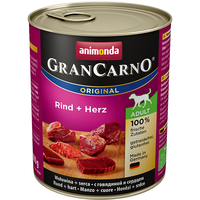 GranCarno Original Adult Rinderherz in Dose 800g - ANIMONDA