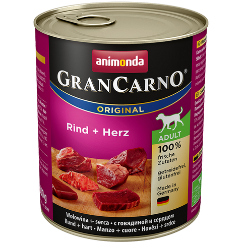 GranCarno Original Adult Rinderherz in Dose 800g - ANIMONDA