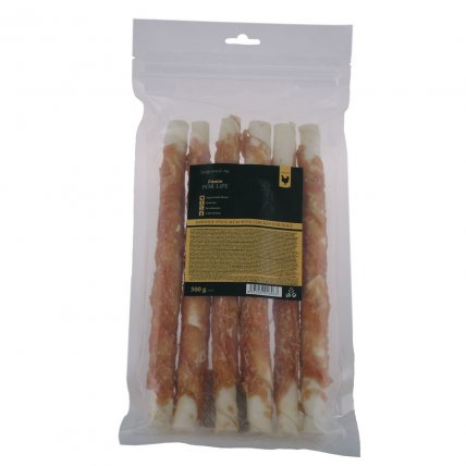 FFL Hundesnack Rohhaut Stick 28cm mit Huhn 500g - FITMIN