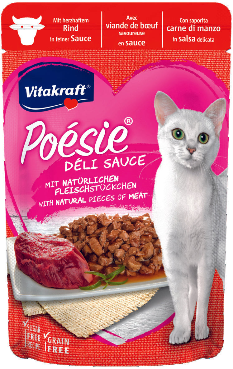 POESIE DELI SAUCE Rinderbeutel für Katze 85g - VITAKRAFT