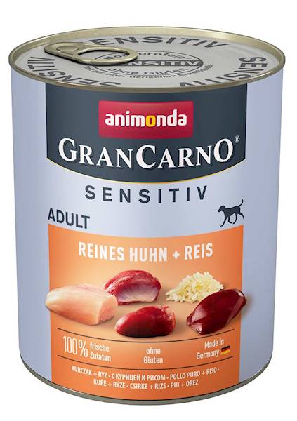 GranCarno Sensitive Adult reines Huhn in Dose mit Reis 800g - ANIMONDA