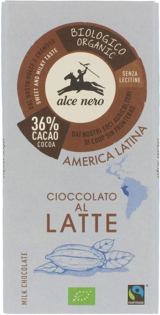 BIO fair trade mléčná čokoláda 100 g - ALCE NERO