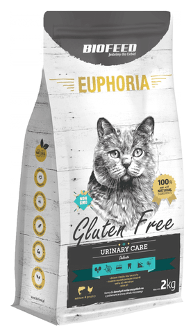 EUPHORIA ANTI HAIRBALL Glutenfreies Katzenfutter mit Geflügel und Lachs 2kg - BIOFEED