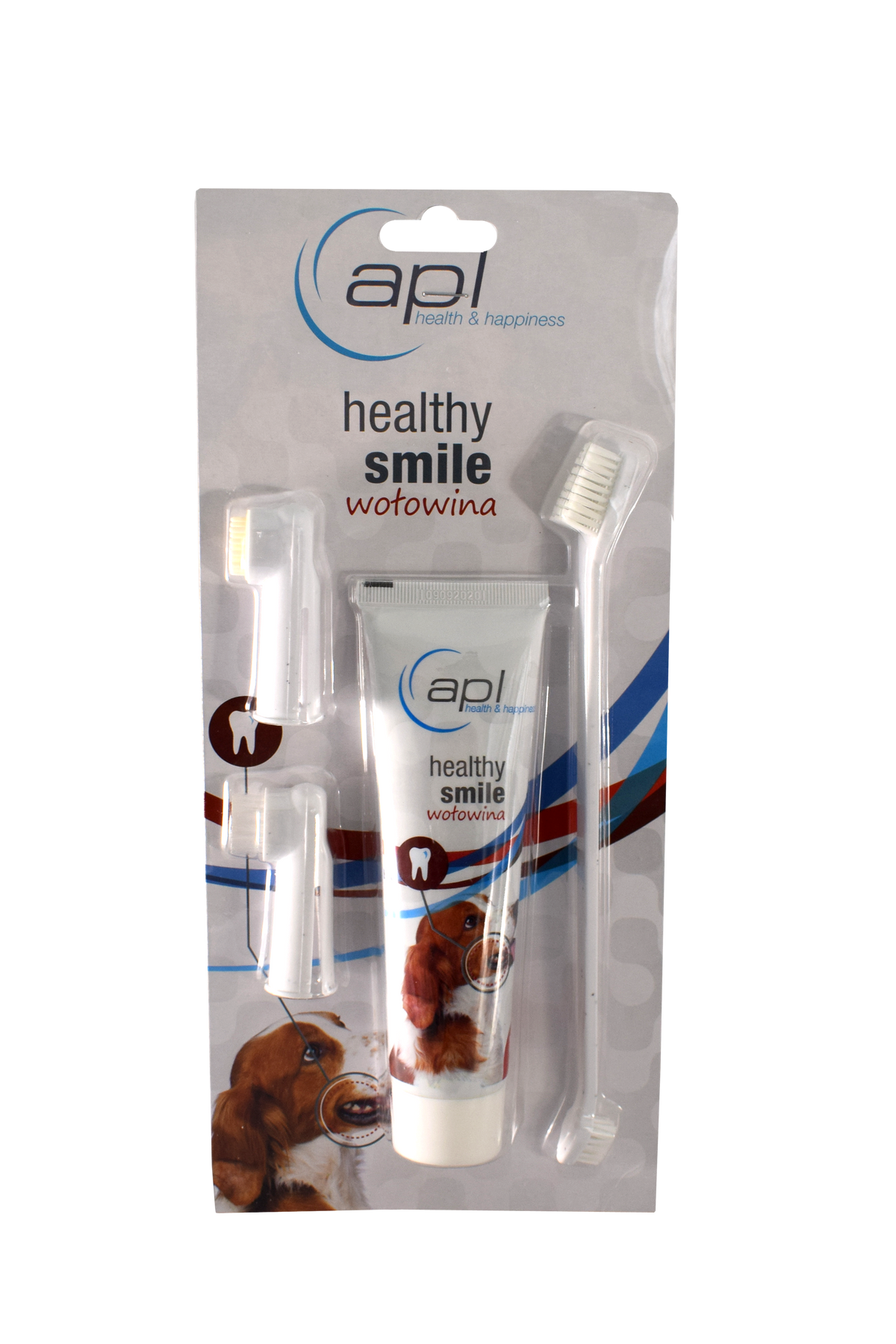 Health & Happiness Healthy Smile Zahnbürste und Zahnpasta Set mit Rindfleischgeschmack 100g - APL