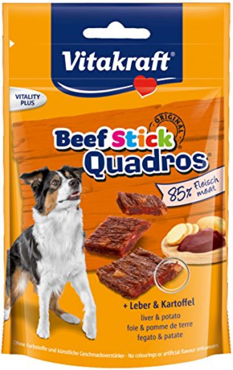 BEEF STICK QUADROS Leckerli mit Leber und Kartoffeln für Hunde 70g - VITAKRAFT