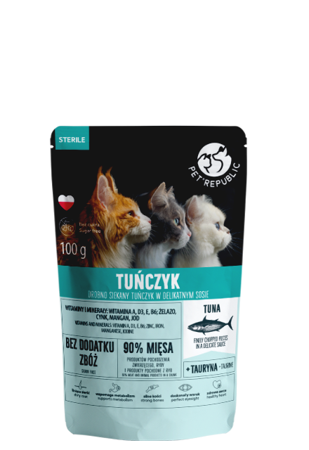 Filets mit Thunfisch in Sauce Beutel für sterilisierte Katze 100g - PETREPUBLIC