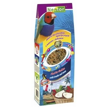 Futter für exotische Vögel mit Johannisbeeren, Kokosnuss und Grassamen 700ml [700-ME] - NESTOR