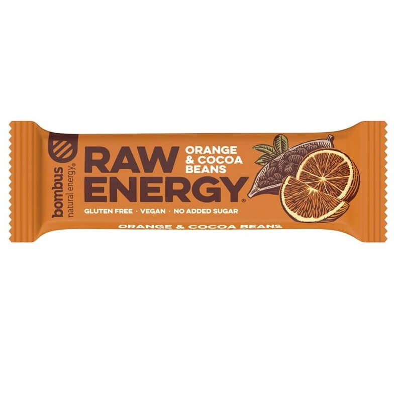 Råenergibar Apelsin Kakaobönor glutenfri 50 g BOMBUS